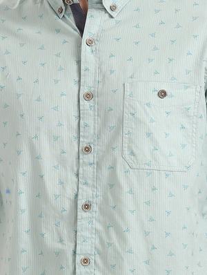 green printed casual shirt - 17577374 - Standard Image - 5
