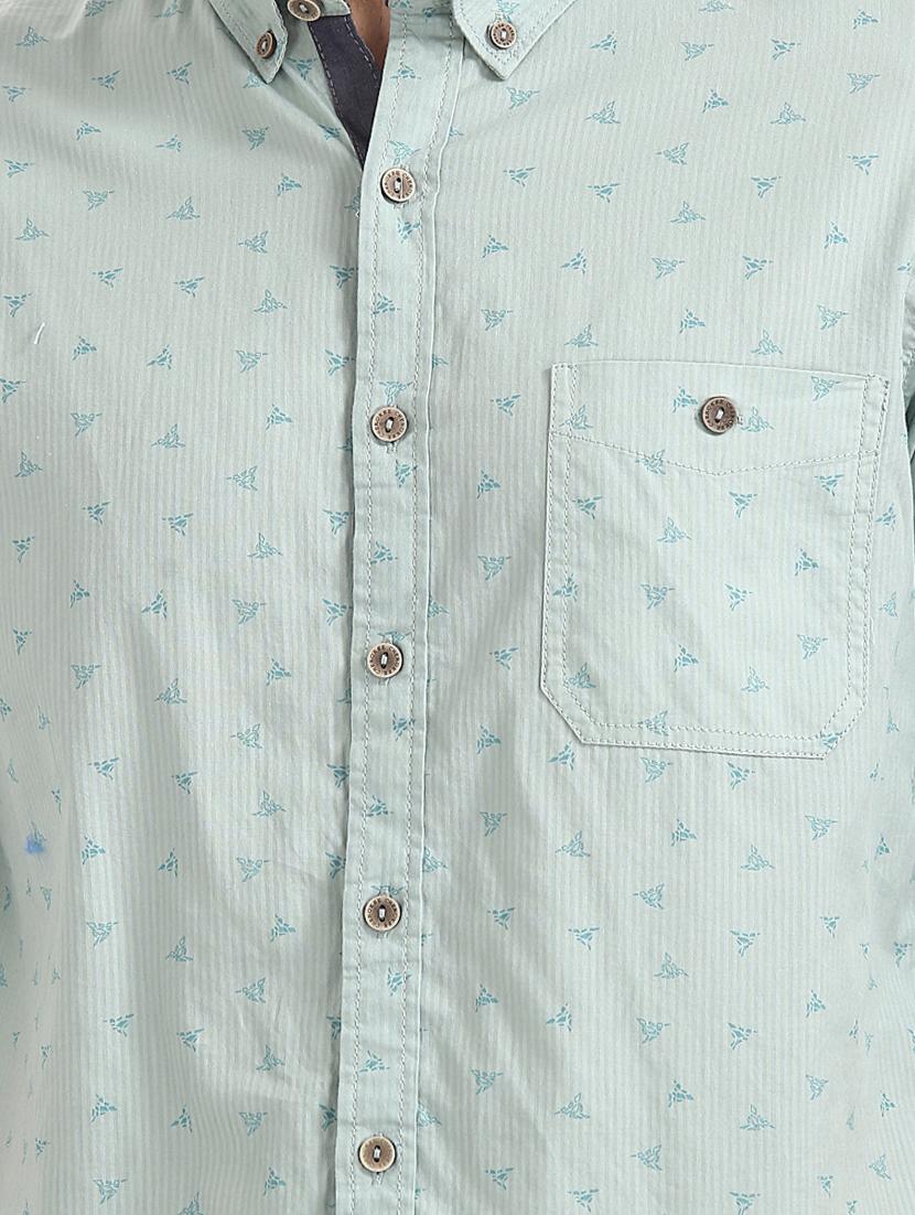 green printed casual shirt - 17577374 - Zoom Image - 5
