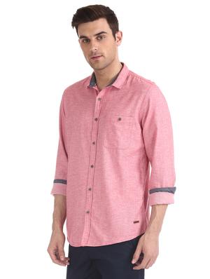 pink solid casual shirt - 17577440 - Standard Image - 2