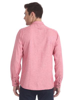 pink solid casual shirt - 17577440 - Standard Image - 3