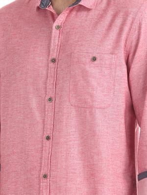 pink solid casual shirt - 17577440 - Standard Image - 5