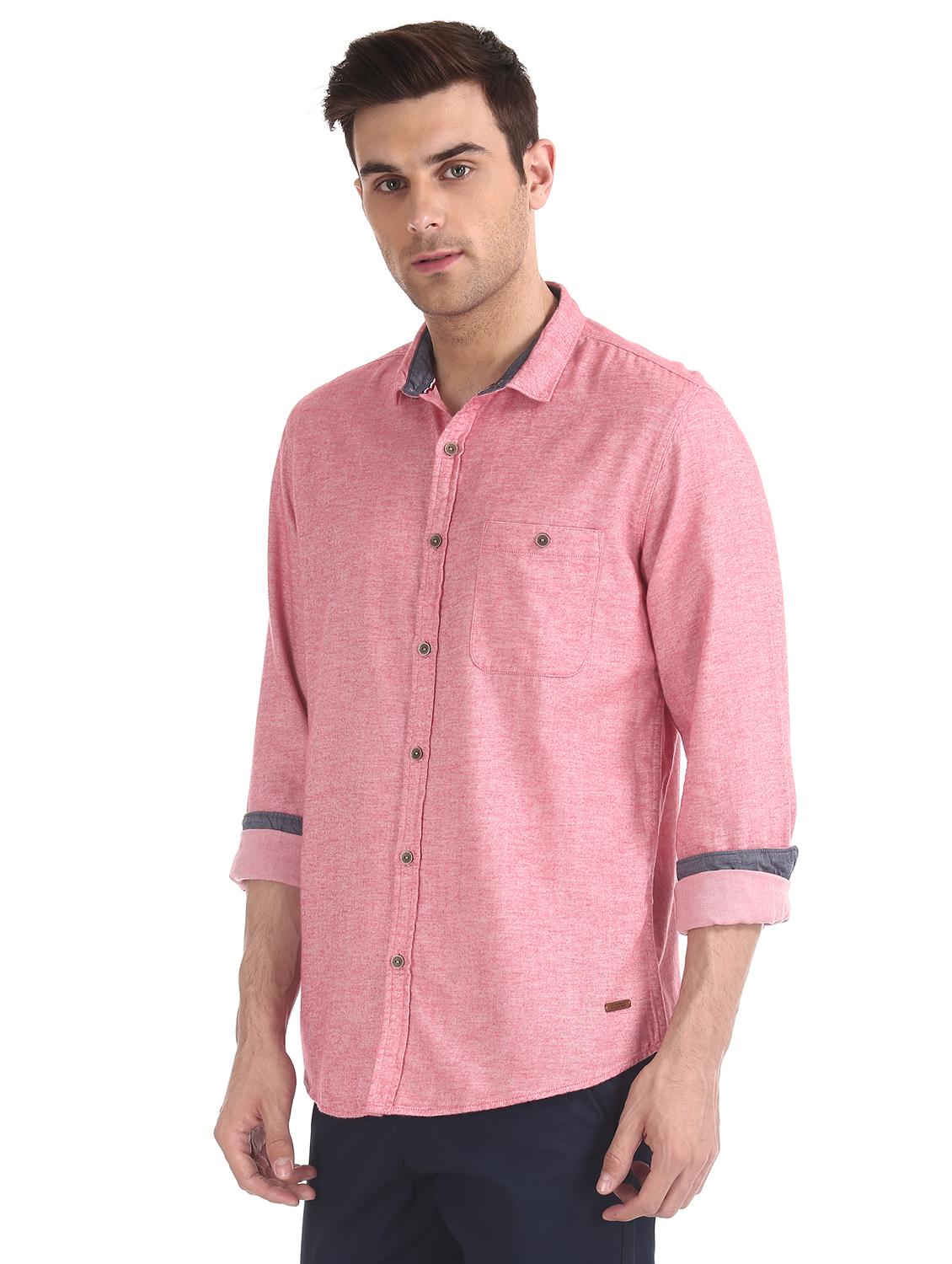 pink solid casual shirt - 17577440 - Zoom Image - 2