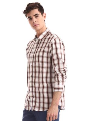 off white checkered casual shirt - 17577465 - Standard Image - 2