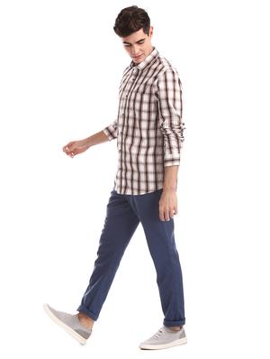 off white checkered casual shirt - 17577465 - Standard Image - 4
