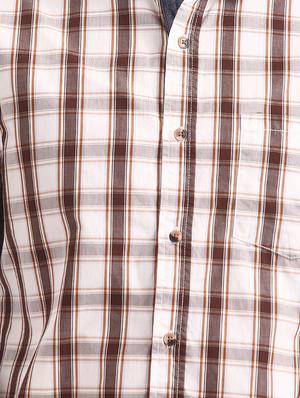 off white checkered casual shirt - 17577465 - Standard Image - 5