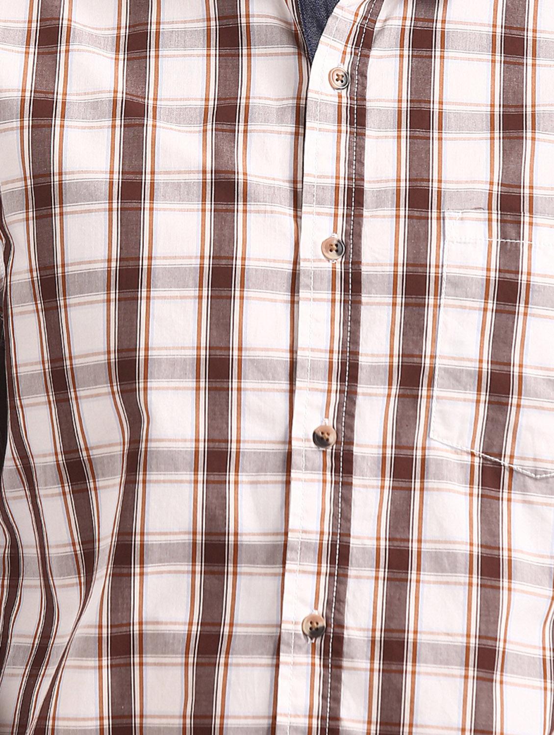off white checkered casual shirt - 17577465 - Zoom Image - 5