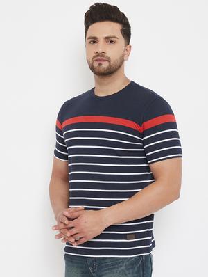 navy blue striped t-shirt - 17577875 - Standard Image - 2