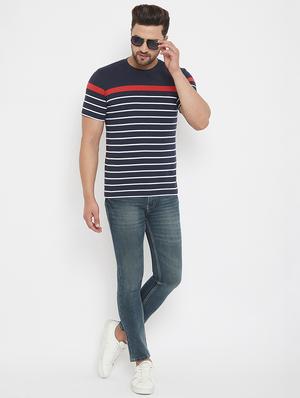 navy blue striped t-shirt - 17577875 - Standard Image - 4