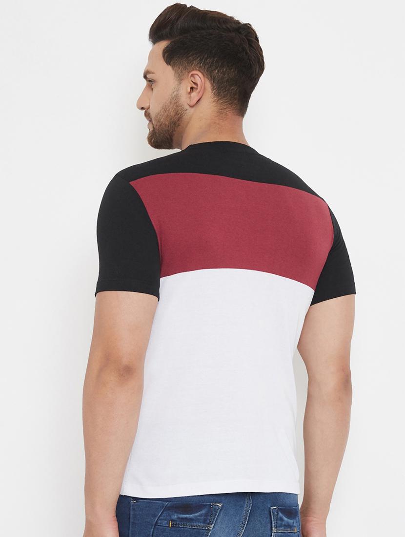 white printed color block cut & sew t-shirt - 17577882 - Zoom Image - 3