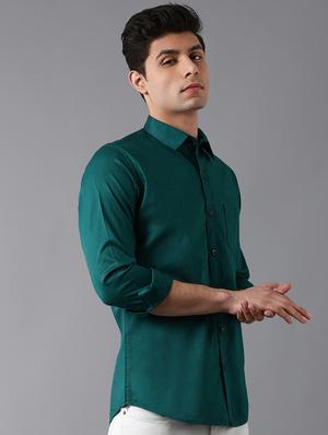 green solid casual shirt - 17578146 - Standard Image - 2