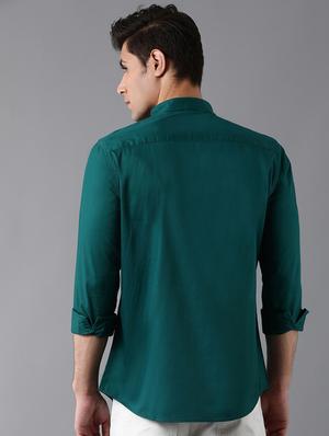 green solid casual shirt - 17578146 - Standard Image - 3