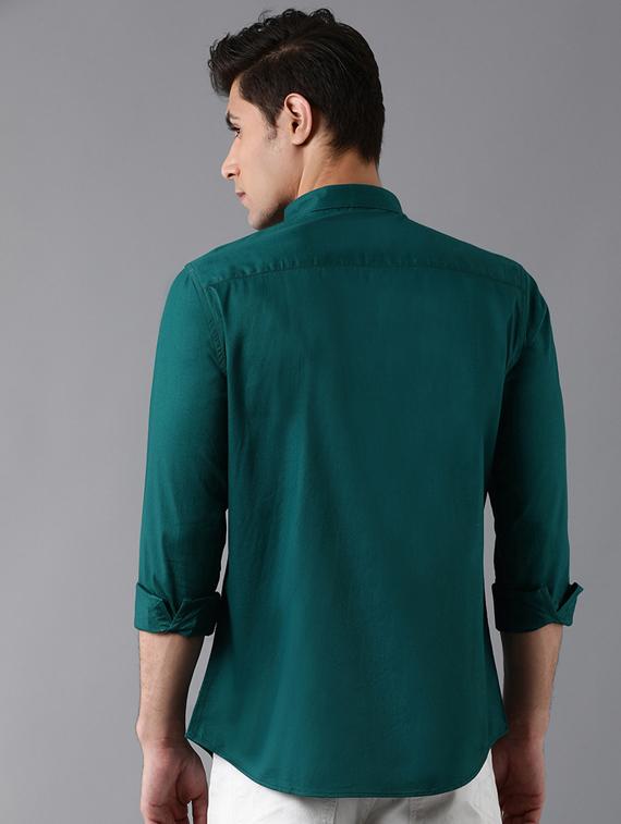 green solid casual shirt - 17578146 - Zoom Image - 3