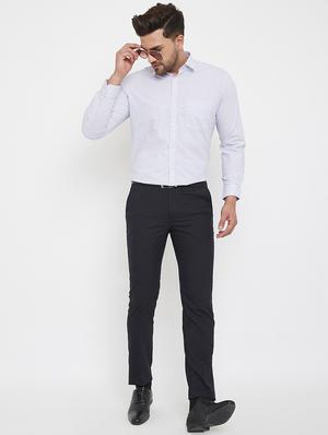 black solid flat front formal trouser - 17578558 - Standard Image - 4