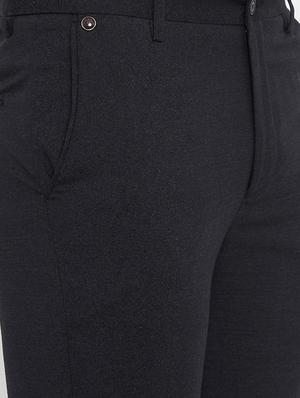 black solid flat front formal trouser - 17578558 - Standard Image - 5
