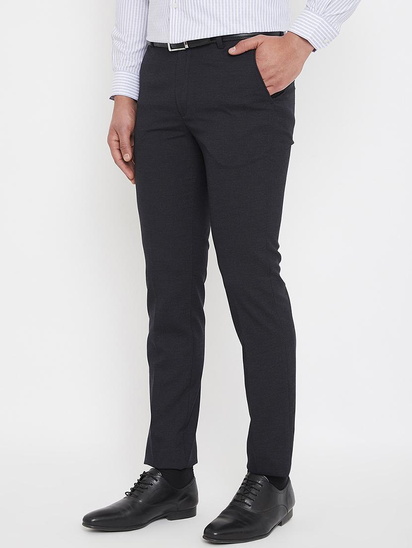 black solid flat front formal trouser - 17578558 - Zoom Image - 2