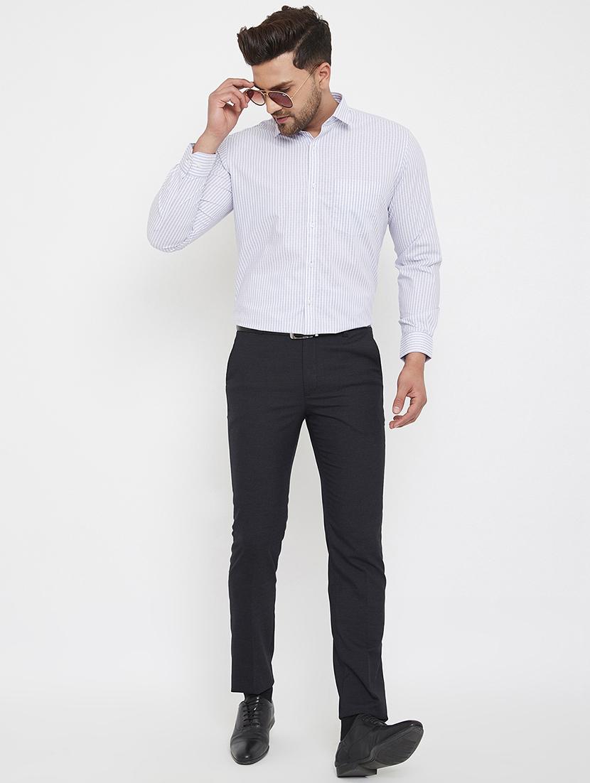 black solid flat front formal trouser - 17578558 - Zoom Image - 4