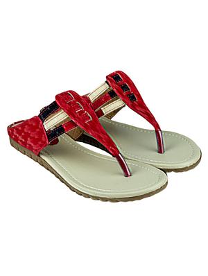 red pvc slip on sandals - 17578736 - Standard Image - 2