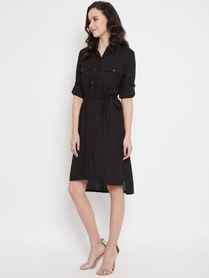 tie front shirt dress - 17578741 - Standard Image - 2