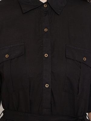 tie front shirt dress - 17578741 - Standard Image - 4