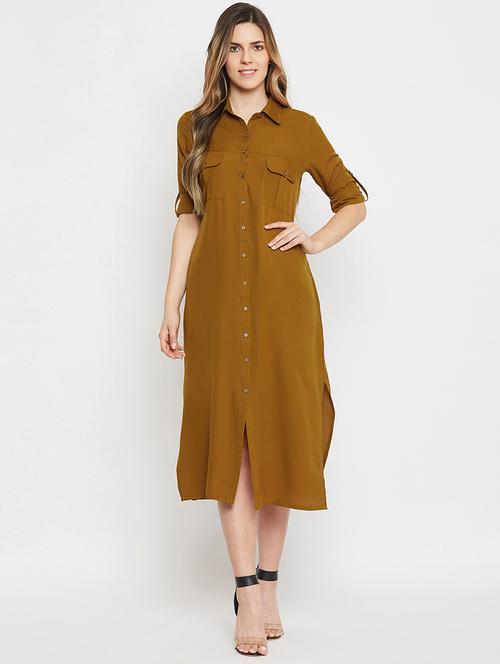 side slit shirt dress - 17578746 - Standard Image - 1