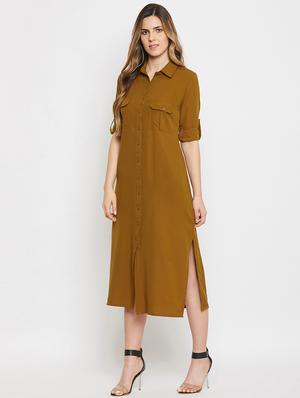 side slit shirt dress - 17578746 - Standard Image - 2