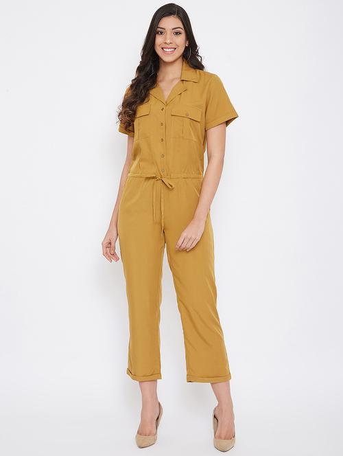 tie front full leg jumpsuit - 17578749 - Standard Image - 1