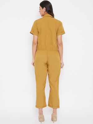 tie front full leg jumpsuit - 17578749 - Standard Image - 3