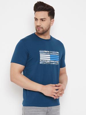 blue chest print t-shirt - 17578842 - Standard Image - 2