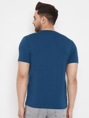blue chest print t-shirt - 17578842 - Standard Image - 3