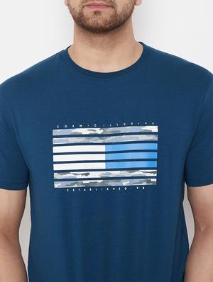 blue chest print t-shirt - 17578842 - Standard Image - 5
