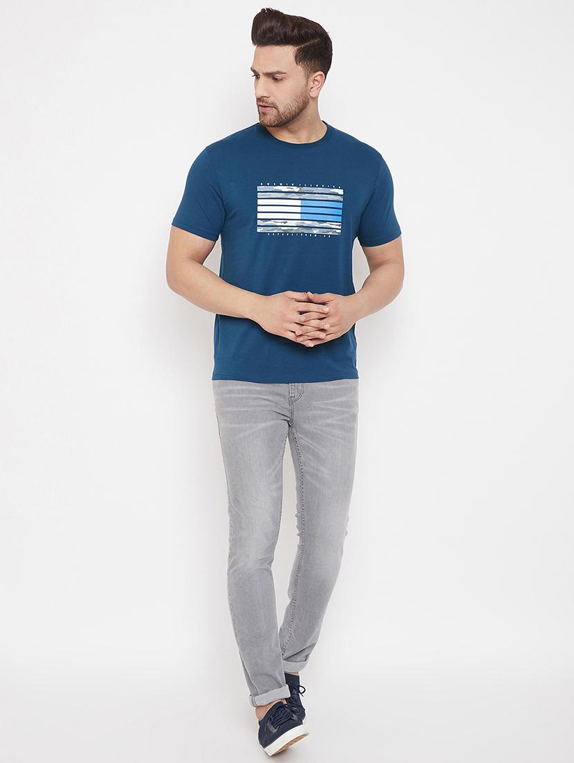 blue chest print t-shirt - 17578842 - Zoom Image - 4