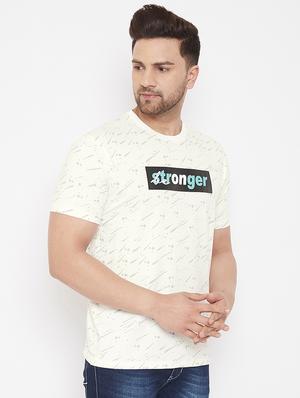white chest print t-shirt - 17578863 - Standard Image - 2