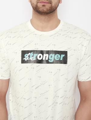 white chest print t-shirt - 17578863 - Standard Image - 5