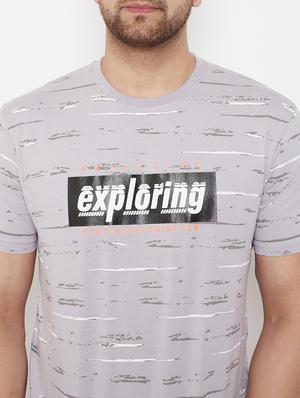 grey chest print t-shirt - 17578864 - Standard Image - 5