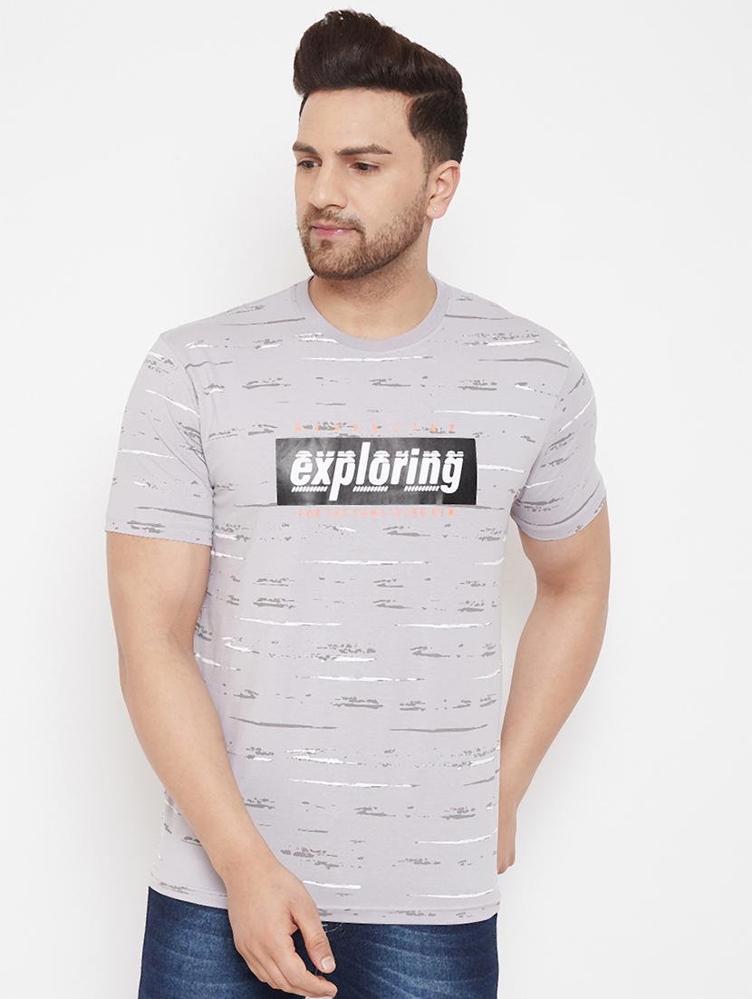 grey chest print t-shirt - 17578864 - Zoom Image - 1