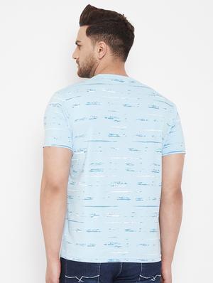 light blue chest print t-shirt - 17578865 - Standard Image - 3