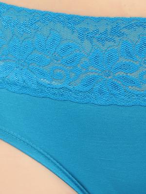 blue solid bikini panty - 17579302 - Standard Image - 3