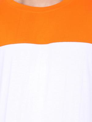 orange color block cut & sew t-shirt - 17579331 - Standard Image - 4