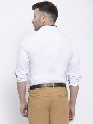 white solid casual shirt - 17579422 - Standard Image - 3