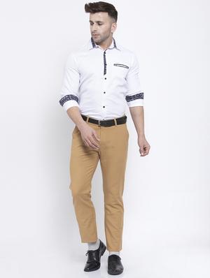 white solid casual shirt - 17579422 - Standard Image - 4