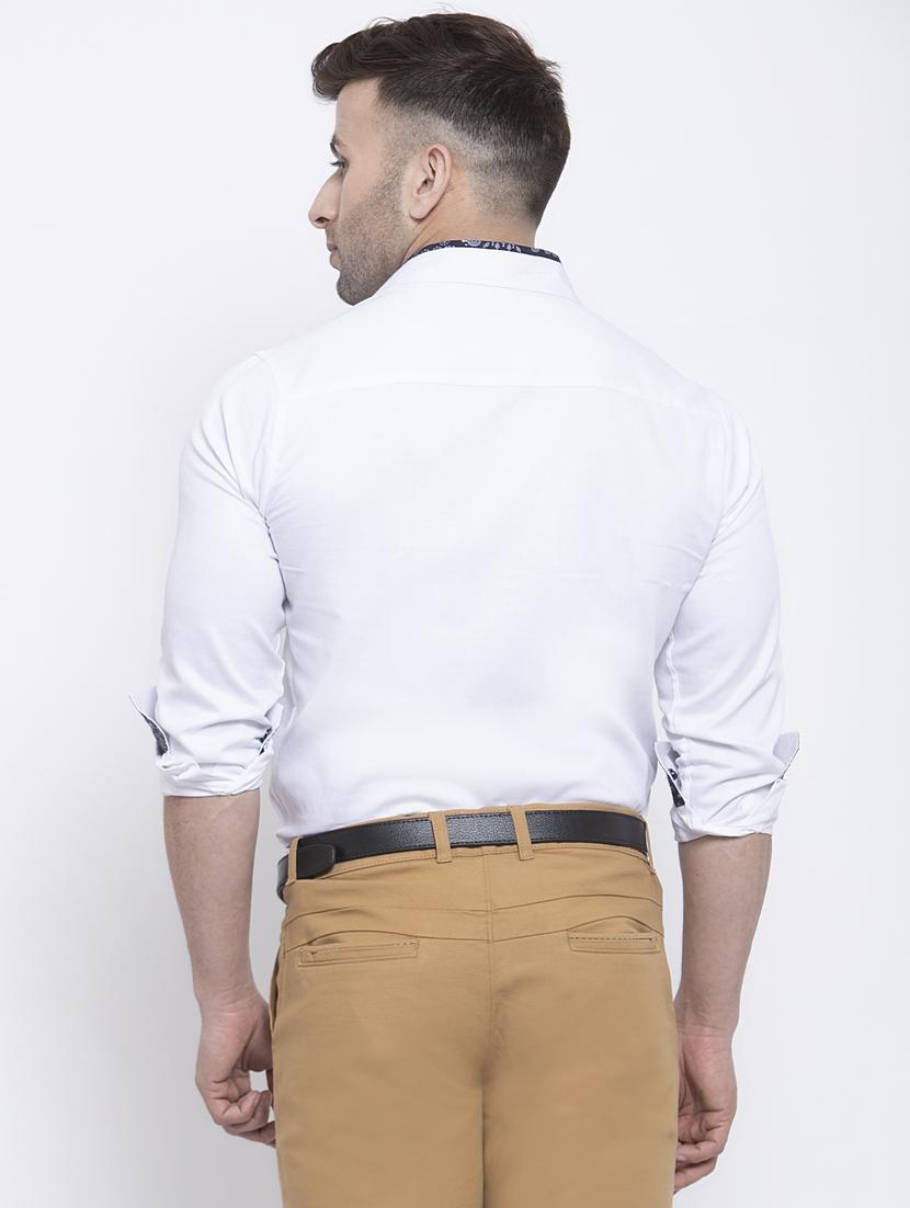 white solid casual shirt - 17579422 - Zoom Image - 3