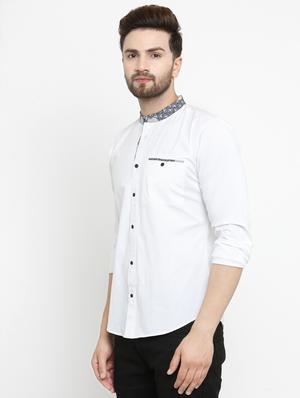 white solid casual shirt - 17579450 - Standard Image - 2