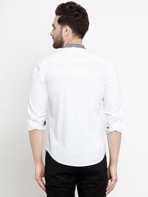 white solid casual shirt - 17579450 - Standard Image - 3