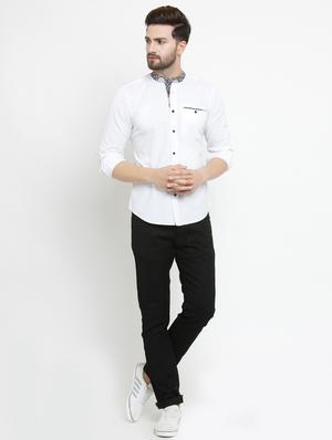 white solid casual shirt - 17579450 - Standard Image - 4