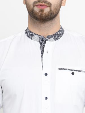 white solid casual shirt - 17579450 - Standard Image - 5