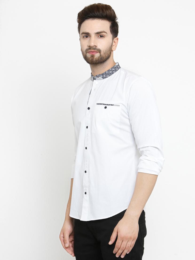 white solid casual shirt - 17579450 - Zoom Image - 2