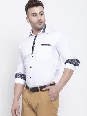 white solid casual shirt - 17579458 - Standard Image - 2