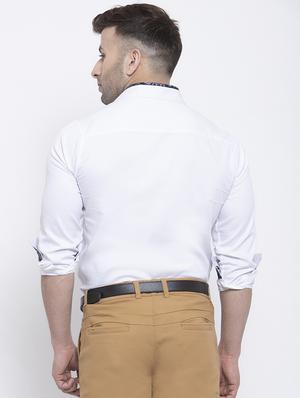 white solid casual shirt - 17579458 - Standard Image - 3