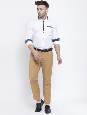 white solid casual shirt - 17579458 - Standard Image - 4