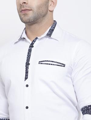 white solid casual shirt - 17579458 - Standard Image - 5